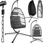 Egg Chair with Stand with Thick Cushions
