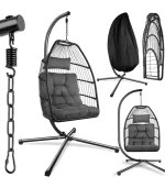 Egg Chair with Stand with Thick Cushions
