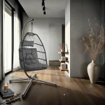 Egg Chair with Stand with Thick Cushions - Image 3