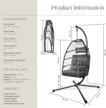 Egg Chair with Stand with Thick Cushions - Image 4