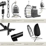 Egg Chair with Stand with Thick Cushions - Image 6