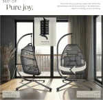 Egg Chair with Stand with Thick Cushions - Image 7