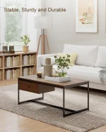 Rustic Farmhouse Coffee Table with Storage - Image 3