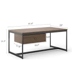 Rustic Farmhouse Coffee Table with Storage - Image 4