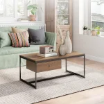 Rustic Farmhouse Coffee Table with Storage - Image 8