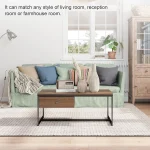 Rustic Farmhouse Coffee Table with Storage - Image 9