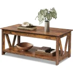 Wood Coffee Table with Storage Shelf