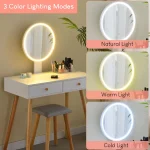 Dressing Table with Mirror and Stool - Image 2