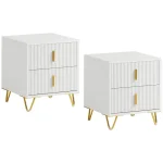 Set of 2 Bedside Table Bedside Cabinet Nightstand with 2 Drawers