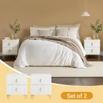 Set of 2 Bedside Table Bedside Cabinet Nightstand with 2 Drawers - Image 2