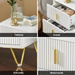 Set of 2 Bedside Table Bedside Cabinet Nightstand with 2 Drawers - Image 3